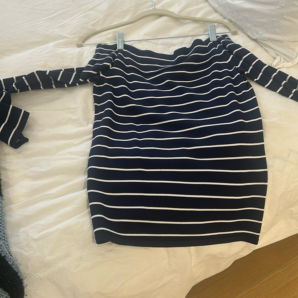 Intermix long sleeve striped off the shoulder top